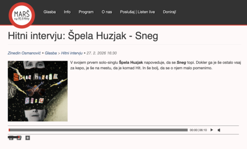 Hitni intervju: Špela Huzjak - Sneg
